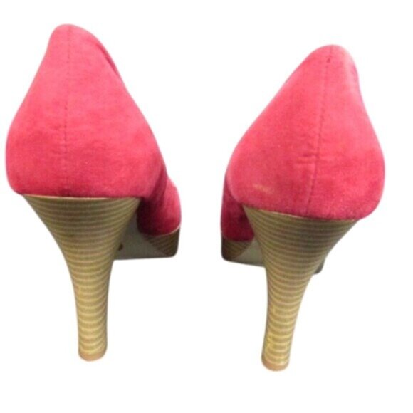 Guess Womens Red Suede Platform Heels Size 7 - Picture 3 of 5